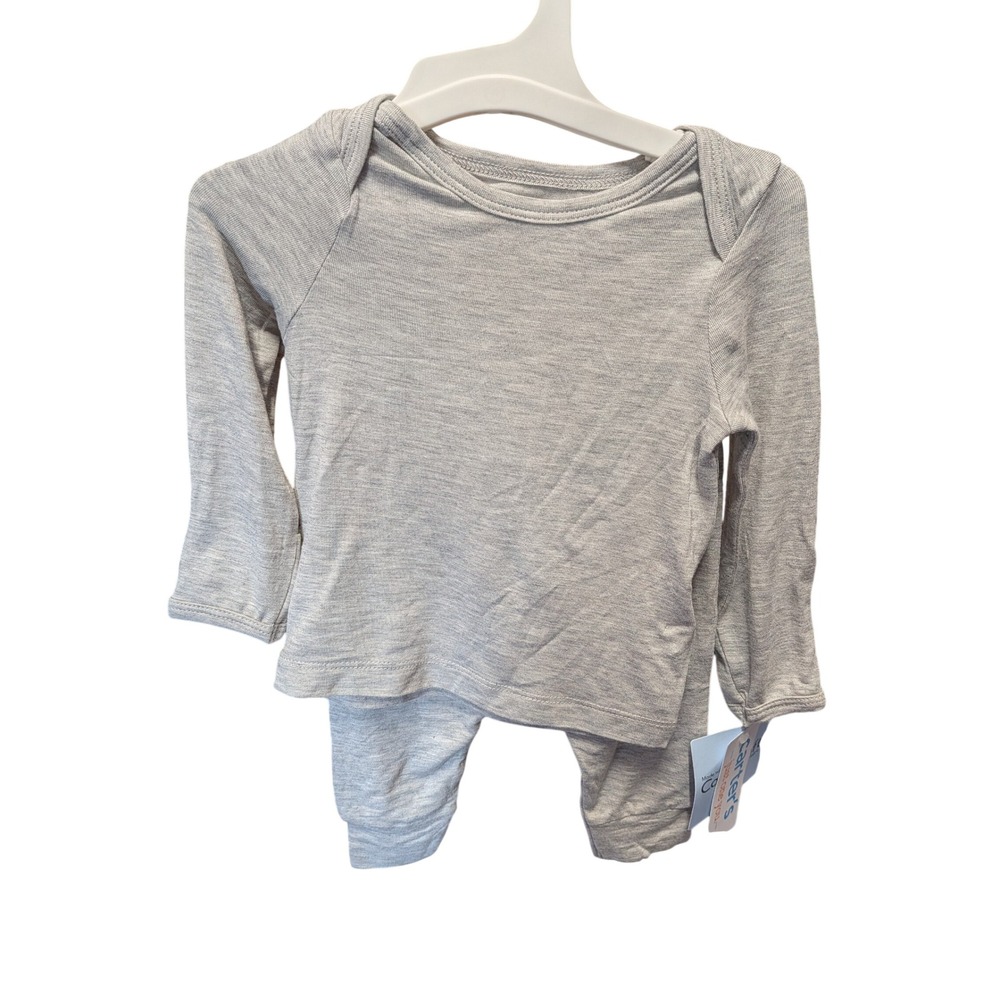 Carters Just One You Baby‎ 3M Grey Long Sleeve Pajama Set NWT Heathered 2pc